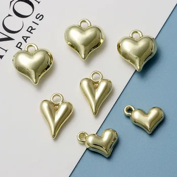 10 adet DIY Aşk Kalp kolye uçları Kolye Küpe Ayarı Kolye Takı Yapma Aksesuarları
