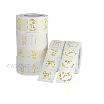 100-500 adet beyaz Yuvarlak Etiketler Kraft Kağıt Teşekkür Ederim Etiket Şeker Çantası Çiçek Hediye Kutusu Kek Kutuları Ambalaj Düğün Çıkartmalar
