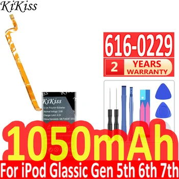 1050mAh KiKiss Güçlü Pil 616-0229 iPod Classic için Gen 6th 7th 80GB 120GB İnce 160GB iPod / 5 / 5 5 Gen