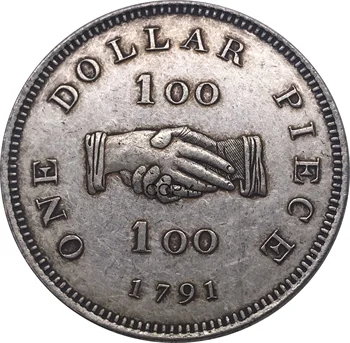 1791 Afrika İngiliz kolonisi Sierra Leone Şirketi 100 Bir Dolar Parça Metal Cupronickel Kaplama Gümüş Kopya Hatıra Sikke