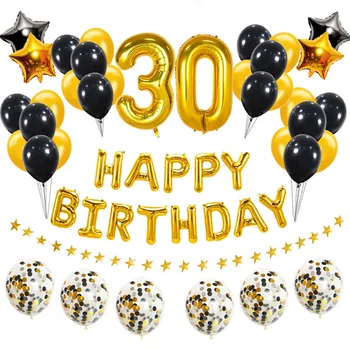 38 adet Balonlar Mutlu Doğum Günü Partisi Dekorasyon Çocuklar Kız Erkek Yetişkin Benim İlk 4 6 18 21 21st 30 40 50 60 70 80 Yaşında Erkek Kadın