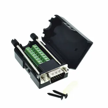 D-SUB DB15 VGA Erkek / Dişi 3 Satır 15 Pin Fiş Koparma Terminalleri Vida Tipi DIY Bağlayıcı