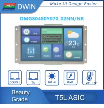 DWIN 7 İnç 800x480 TFT LCD HMI Ekran Modülü TN TTL / RS232 Rezistif Dokunmatik Panel Arduino İçin DMG80480Y070_02NN/NR
