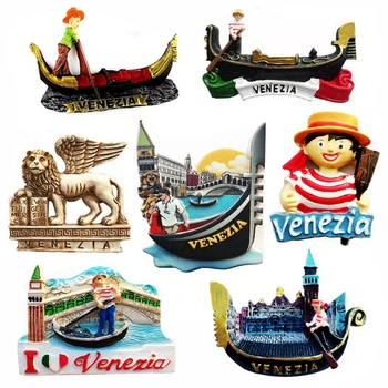 El yapımı Boyalı Gondollar Venedik, İtalya 3D Buzdolabı mıknatısı Seyahat Hatıra Buzdolabı Manyetik Çıkartmalar Ev Dekorasyon