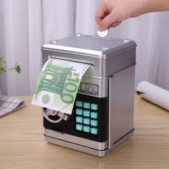 Elektronik Kumbara ATM Mini Para Kutusu Güvenlik Şifre Çiğneme Para Nakit Para Yatırma makinesi noel hediyesi Çocuklar Çocuklar için