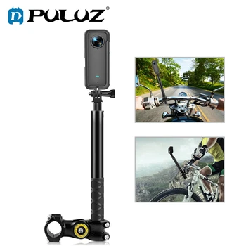 PULUZ Motosiklet Bisiklet Gidon Fikstürü Dağı Kamera Braketi Adaptörü ve Monopod Standı Insta360 X3 X2 BİR R RS GoPro 11 10